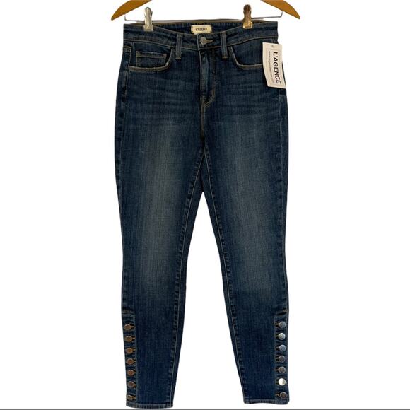 L’AGENCE Piper Button Hem Skinny Jeans Size 25 NWT - Picture 6 of 10